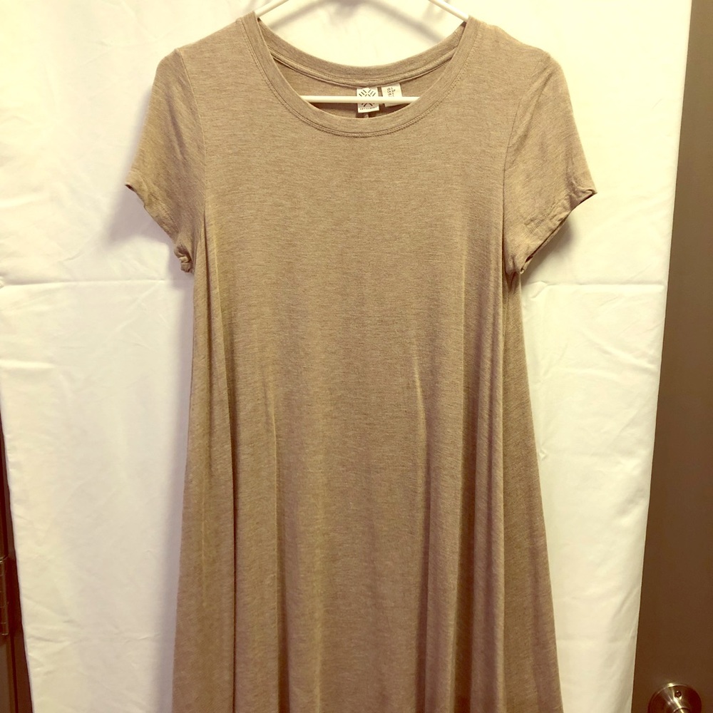 Tan T-shirt dress